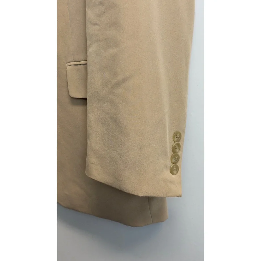 Chaps Mens 42R Tan Khaki Two Button Blazer Sport Coat Paisley Lining‎ Jacket